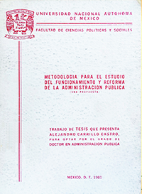 Metodología para el Estudio del Funcionamiento y Reforma de la Administración Pública.