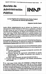 LA LEY ORGÁNICA DE LA ADMINISTRACIÓN PÚBLICA FEDERAL Y EL PROCESO DE REFORMA ADMINISTRATIVA.
